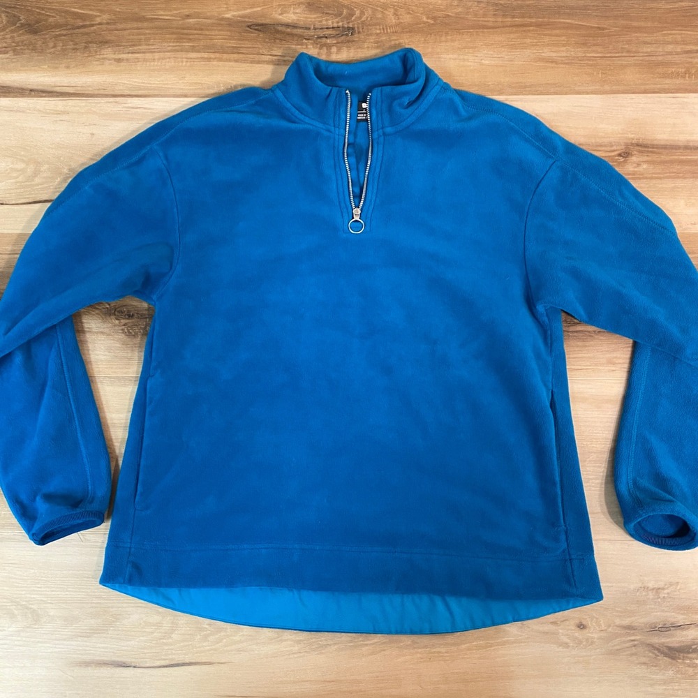 Nike Blue Fleece Therma Victory Sweater Womens Small Golf Half Zip